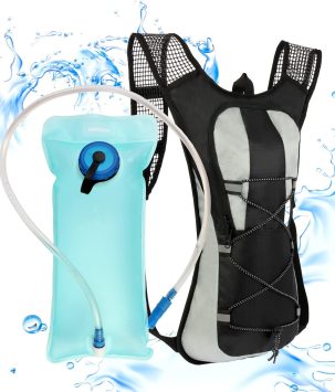 Hydration Pack Backpack, Water Backpack with 2L Bladder, for Hiking, Insulated Suitable Cycling, Running, Rock Climbing and Other Outdoor Activities, black