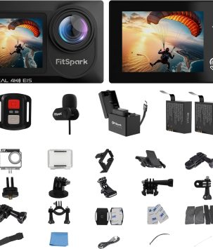 Real 4k30FPS Action Camera Waterproof Dual ColorScreens with WiFi EIS Touch Screen Underwater Sports Camera with External Microphone Remote Control 2X Batteries Eagle i15 ProMax